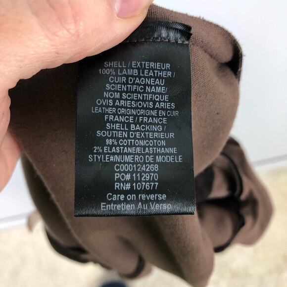 Alice + Olivia Suede Lamb Leather  Brown Skinny Pants 6 - Picture 15 of 16